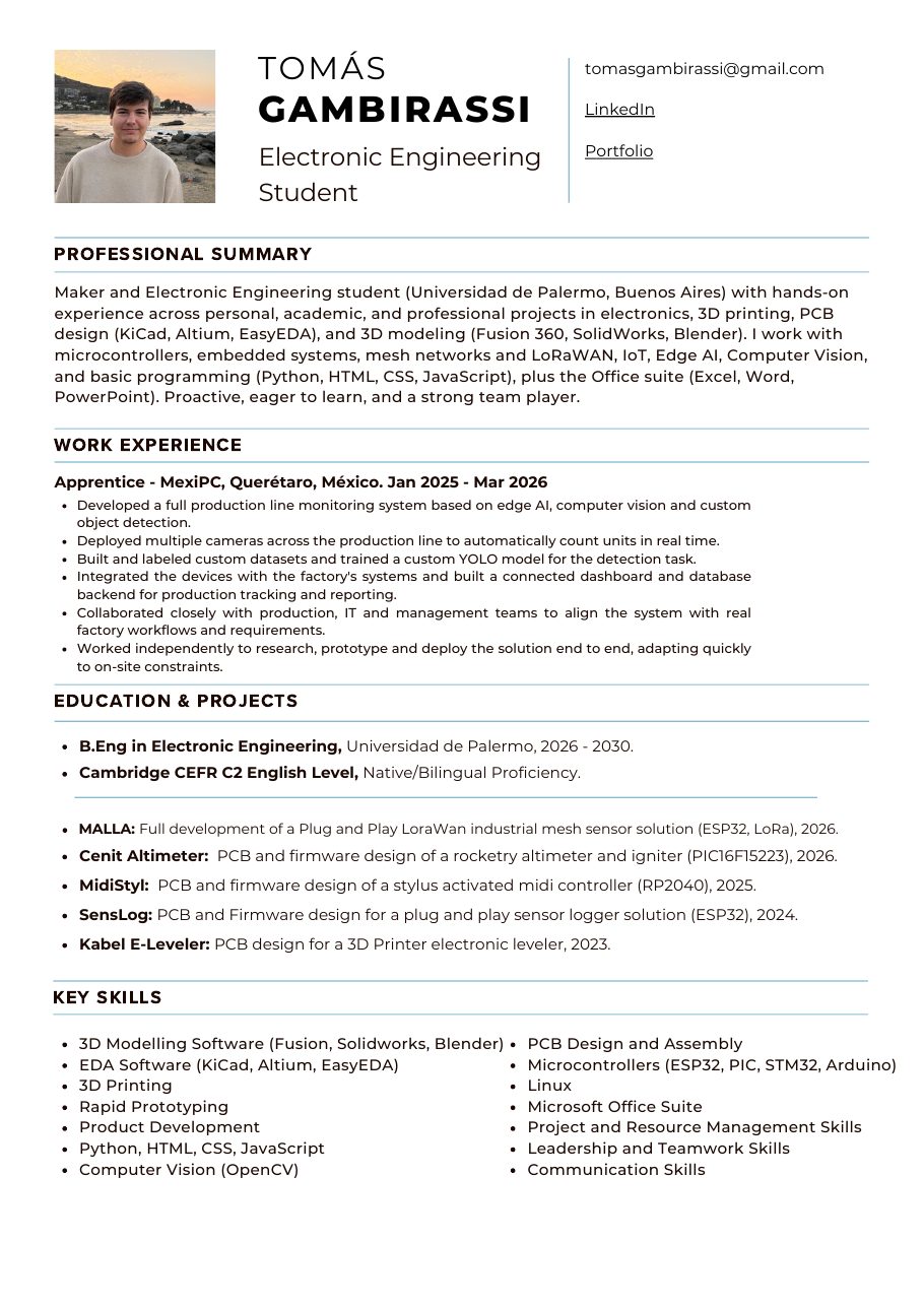 CV de Tomás Gambirassi